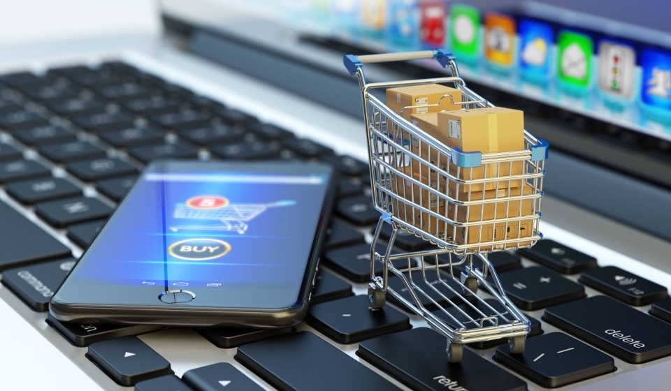 Online shopping, internet purchases and e-commerce concept, mode